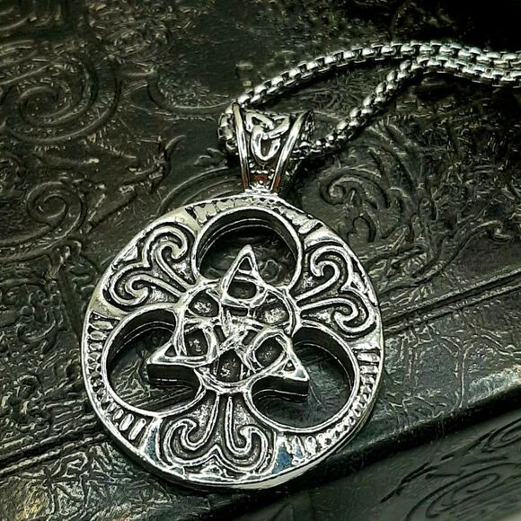 Celtic Knot Medallion Necklace - Picture 1 of 4
